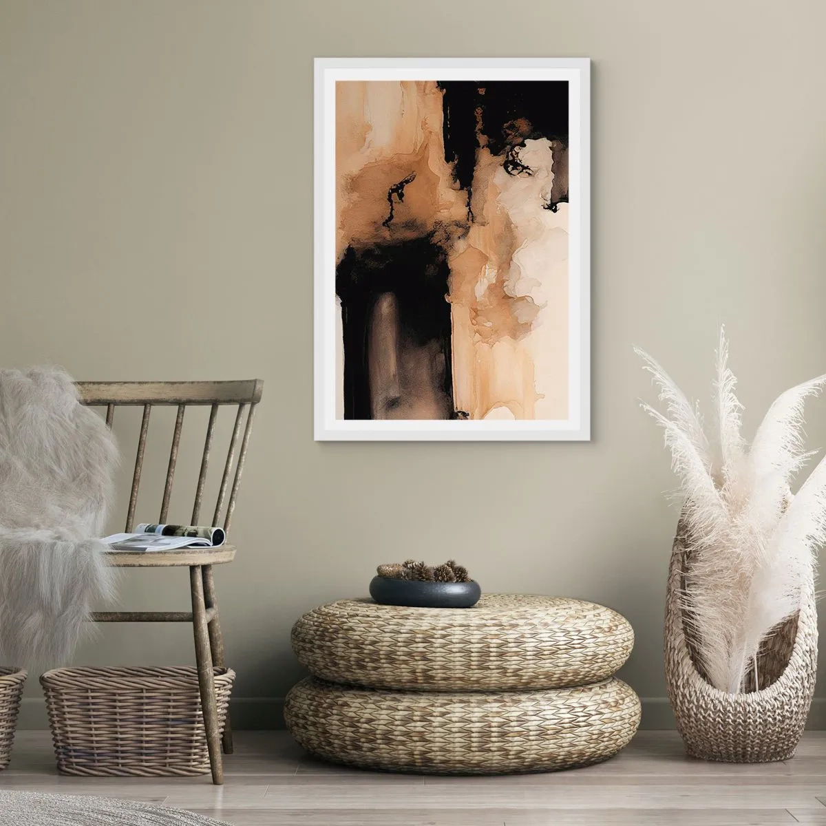 Poster in einem weißen Rahmen - Faszinierende Abstraktion - 30x40 cm