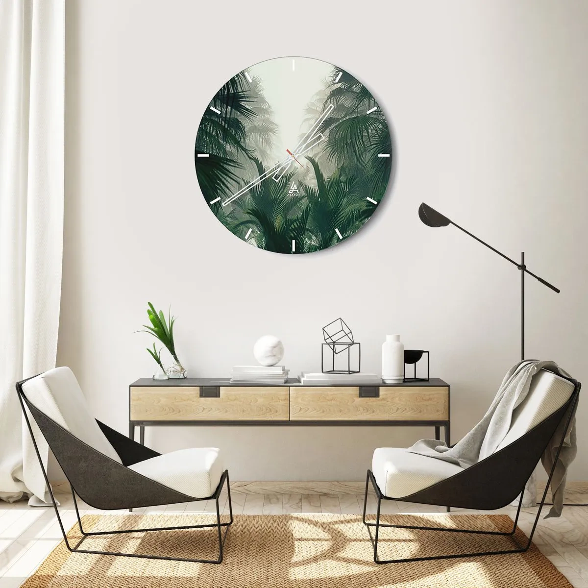 Wanduhr - Glasuhr - Tropisches Geheimnis - 30x30 cm