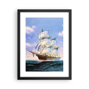 Poster in einem schwarzem Rahmen - Mit Stolz mit dem Wind - 30x40 cm