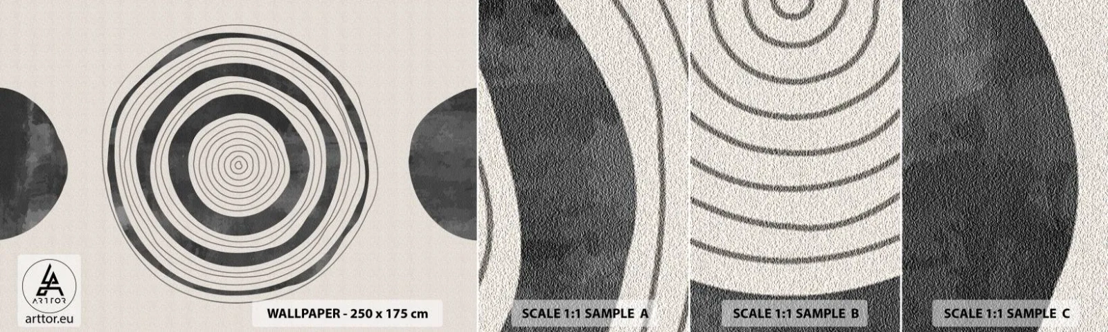 Fototapeten Muster Selbstklebend Deluxe Sticker - Wichtig ist, was dazwischen liegt - Räder, Minimalistisch, Zeitgenössisch - 100x30 cm