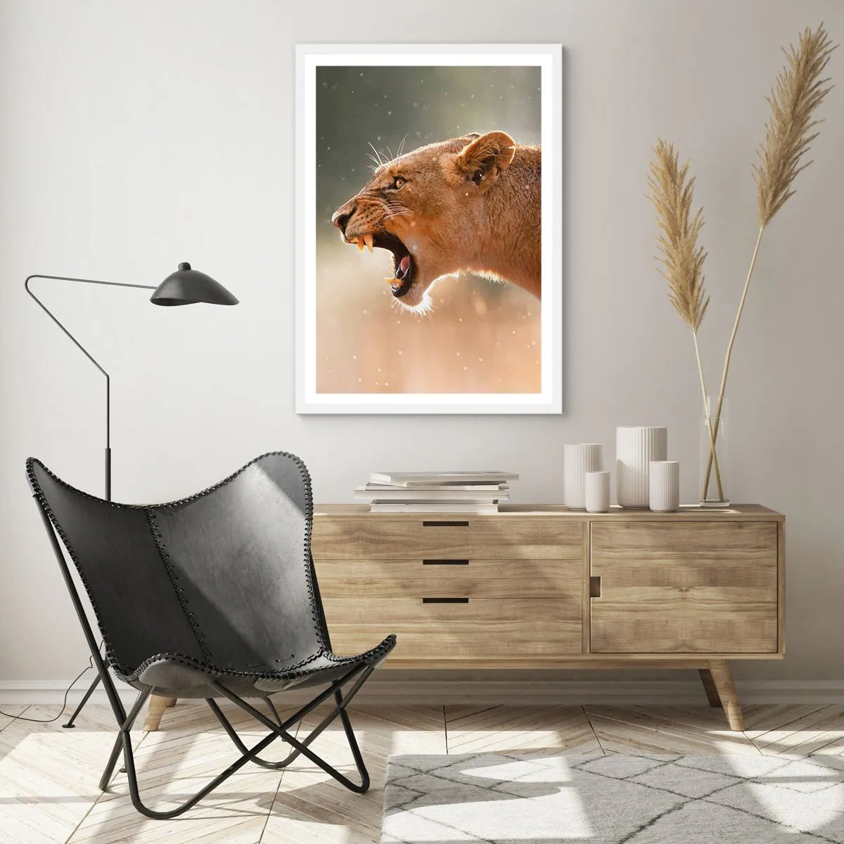 Poster in einem weißen Rahmen - Versuch, nicht zuzuhören - 61x91 cm