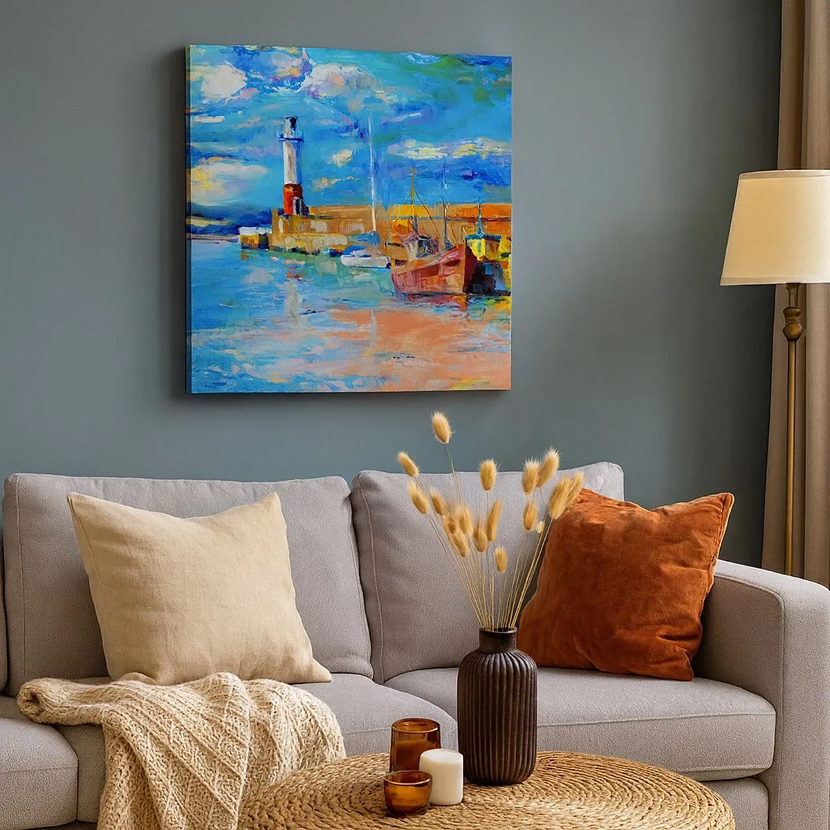 Bild auf Leinwand - Leinwandbild - Ein Nachmittag in der Regenbogenbucht - 30x30 cm