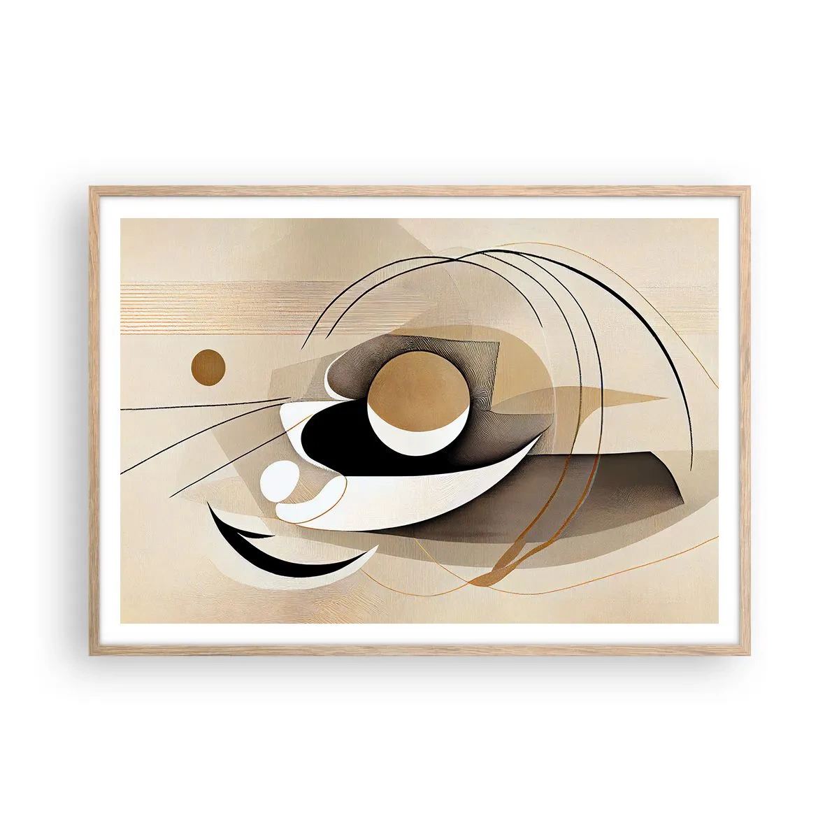 Poster in einem Rahmen aus heller Eiche - Komposition: die Essenz des Wortes - 100x70 cm