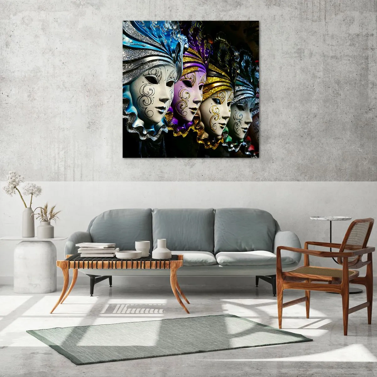 Glasbild - Bild auf glas - Geheimnis in Gold und Silber - 70x70 cm