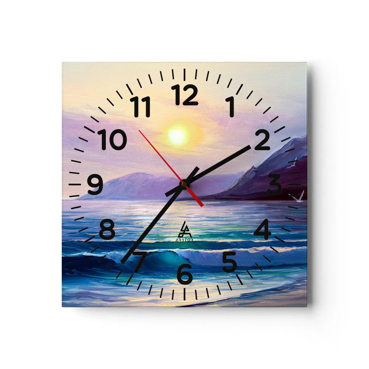 Wanduhr - Glasuhr - Wasser- und Luftkristall - 30x30 cm