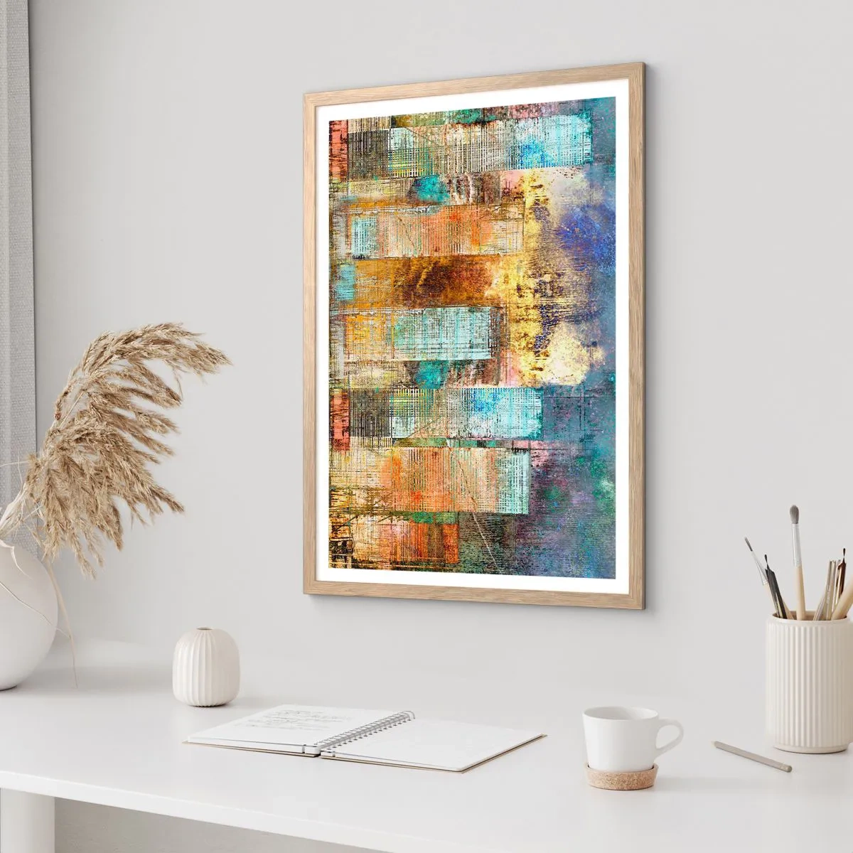 Poster in einem Rahmen aus heller Eiche - Sonnige Metropole - 50x70 cm