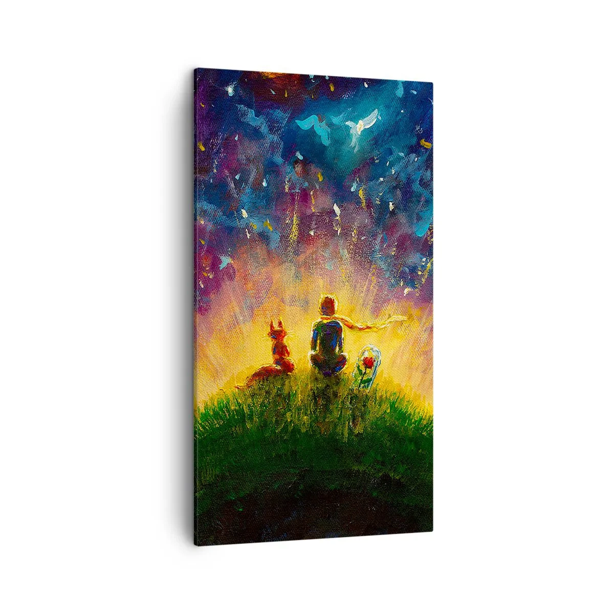 Bild auf Leinwand - Leinwandbild - Liebe und Freundschaft - die ganze Welt - 45x80 cm
