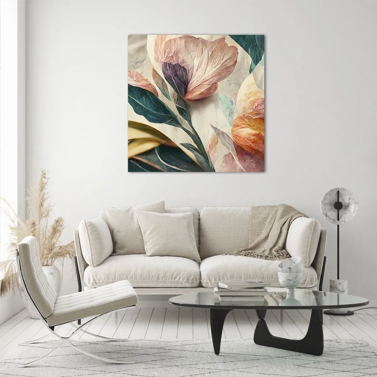 Glasbild - Bild auf glas - Blumen der südlichen Inseln - 60x60 cm