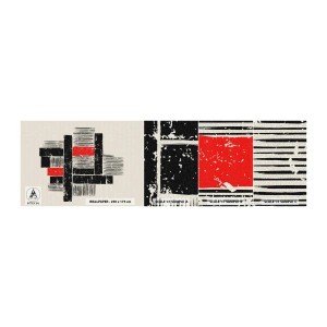 Fototapetenmuster Standard Eco - Rot und Schwarz - Abstraktion, Moderne Kunst, Industriell - 100x30 cm