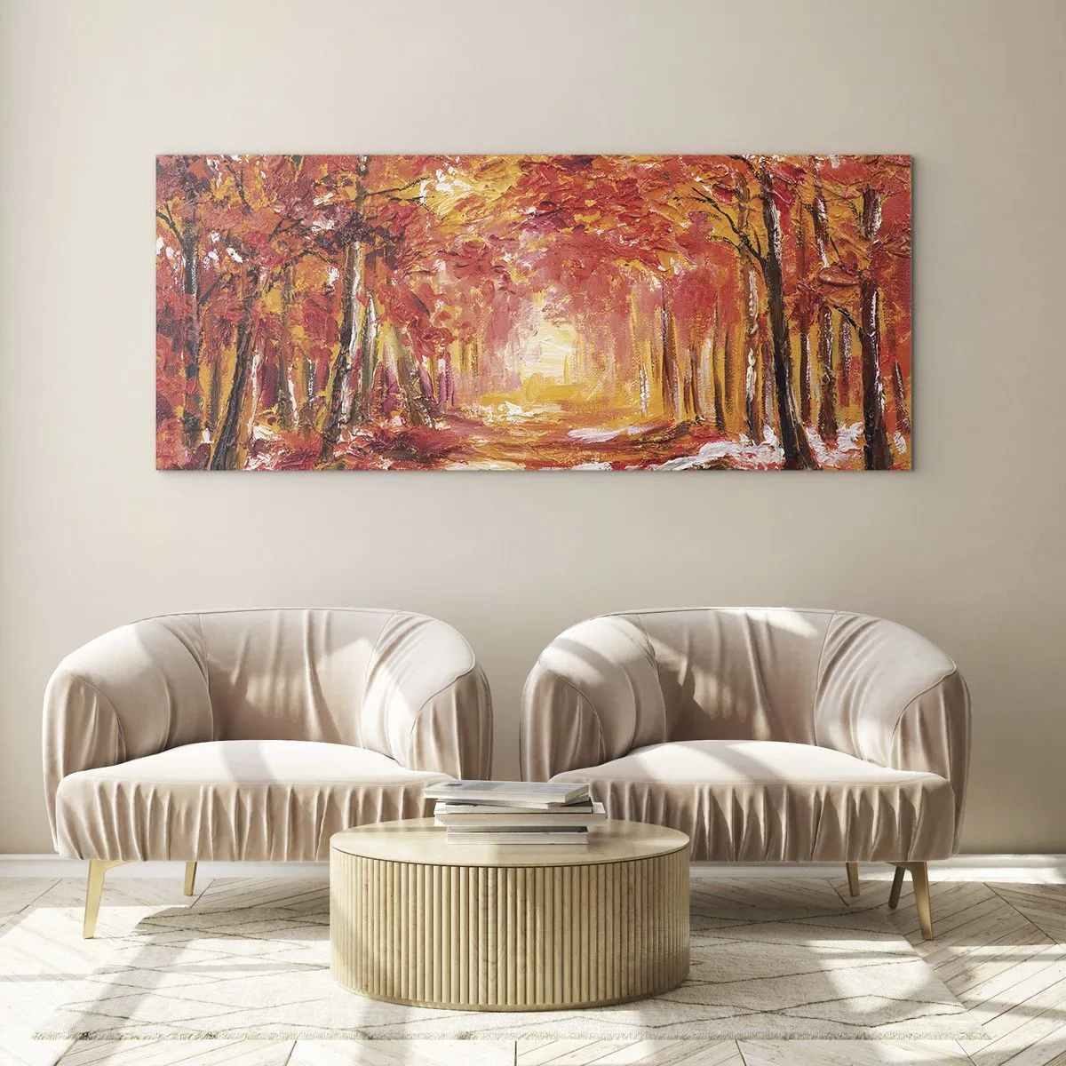 Glasbild - Bild auf glas - Kupferwald - 100x40 cm