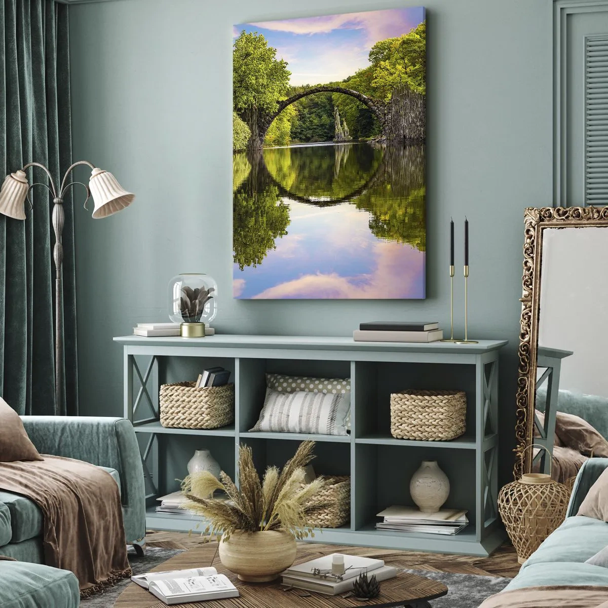 Bild auf Leinwand - Leinwandbild - An der Kreuzung zweier Welten - 45x80 cm