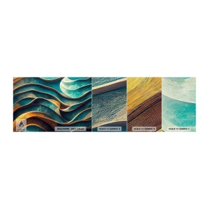 Fototapeten Muster Premium Canvas - Blaue Mäander - Wellen, Abstraktion, Dreidimensional - 100x30 cm