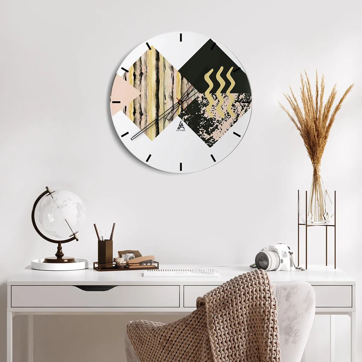 Wanduhr - Glasuhr - Es ist nicht so einfach - 30x30 cm