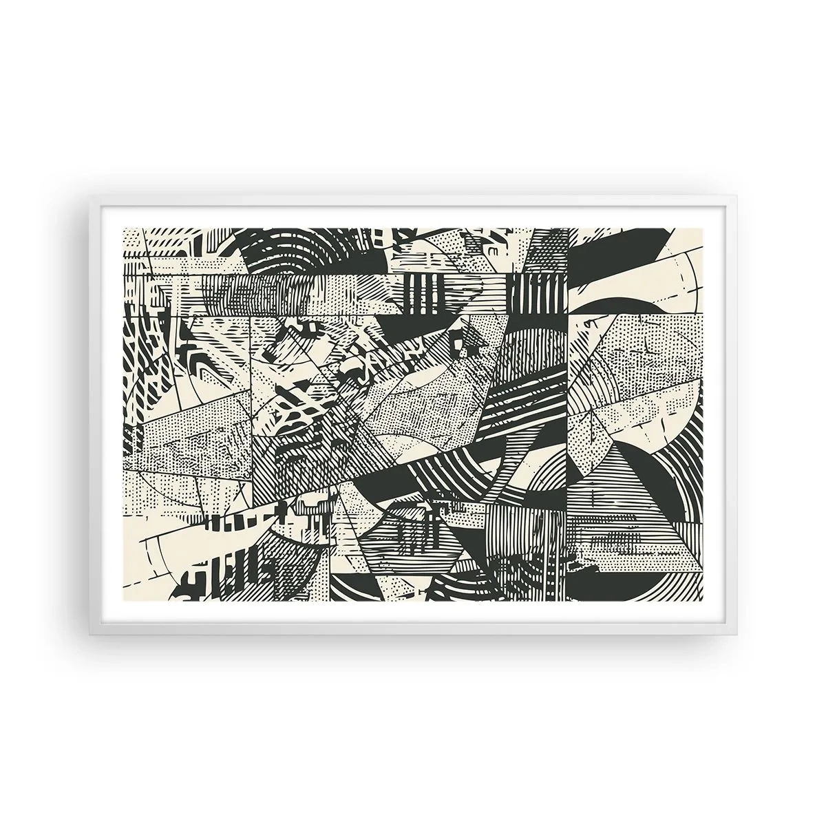 Poster in einem weißen Rahmen - Die Dynamik der Gegenwart - 91x61 cm