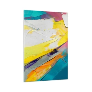 Glasbild - Bild auf glas - Eine abstrakte Komposition in intensiven Farben - 70x100cm - Die Anatomie des Lichts - Moderne Wanddekoration für Wohnzimmer und Schlafzimmer ARTTOR