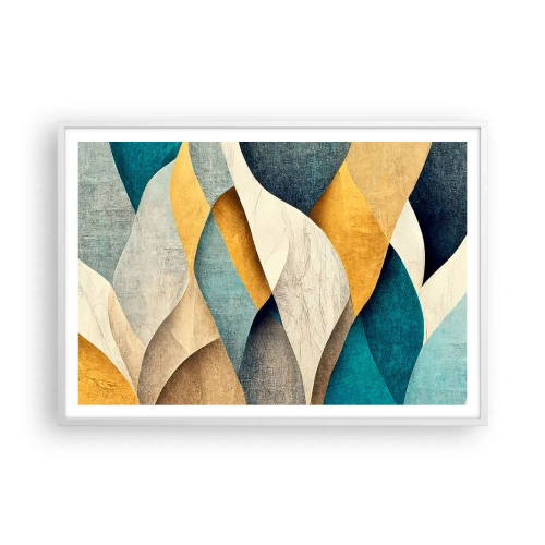 Poster in einem weißen Rahmen - Rhythmus und Welle - 100x70 cm