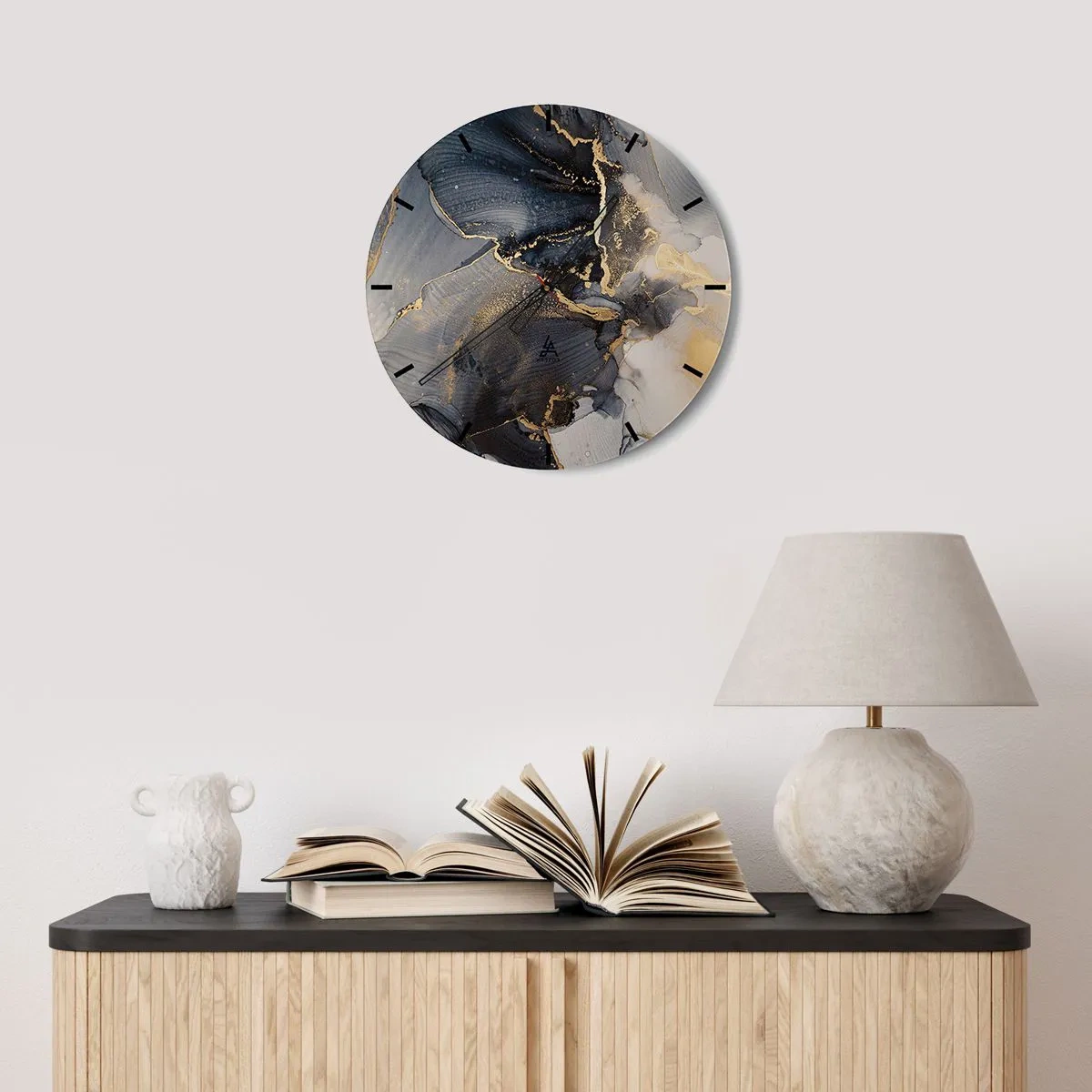 Wanduhr - Glasuhr - Leben aus Stein - 40x40 cm