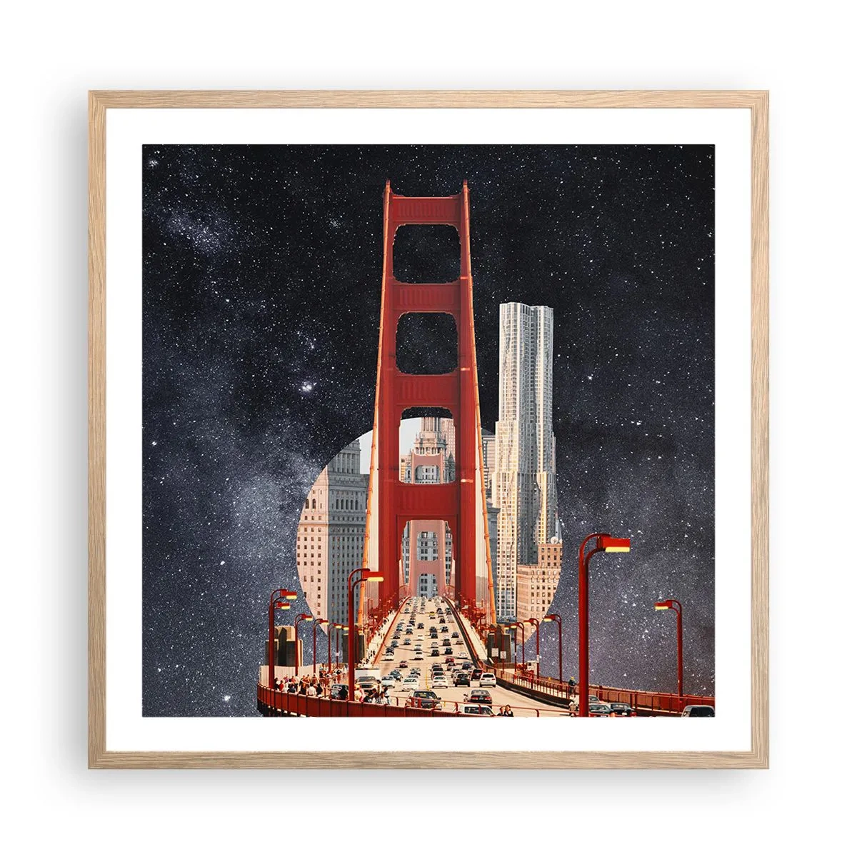 Poster in einem Rahmen aus heller Eiche - Immer im Mittelpunkt - 60x60 cm