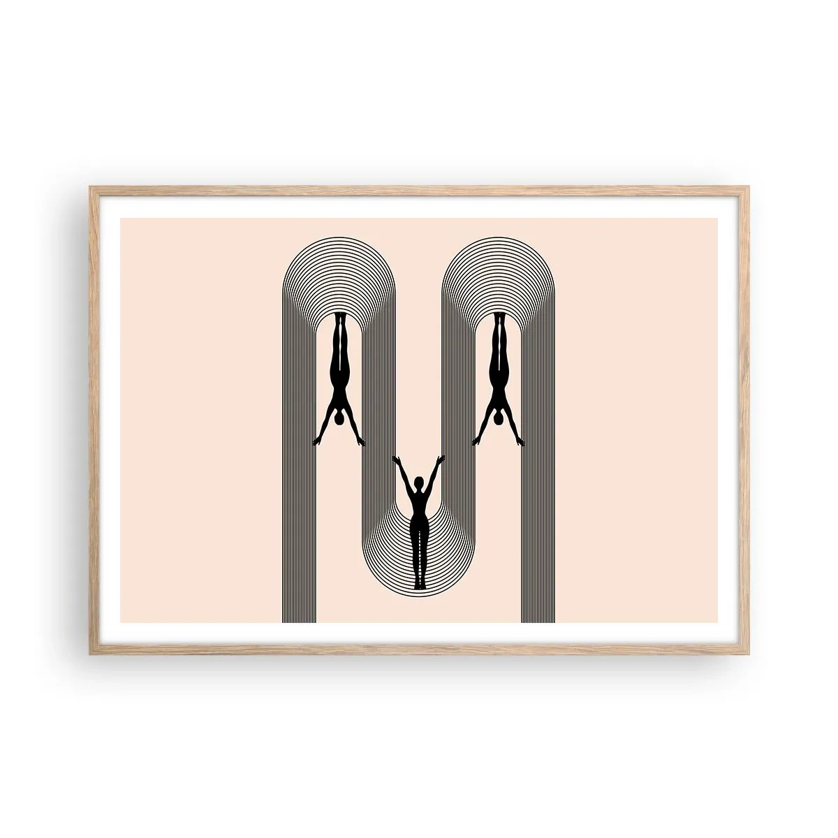 Poster in einem Rahmen aus heller Eiche - Verkehrt herum - 100x70 cm