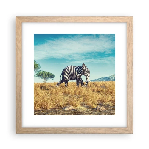 Poster in einem Rahmen aus heller Eiche - Grau ist nicht mehr in Mode - 30x30 cm