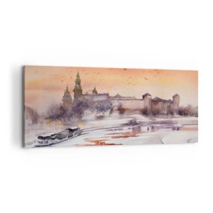 Bild auf Leinwand - Leinwandbild - Königlicher Sonnenuntergang - 100x40 cm