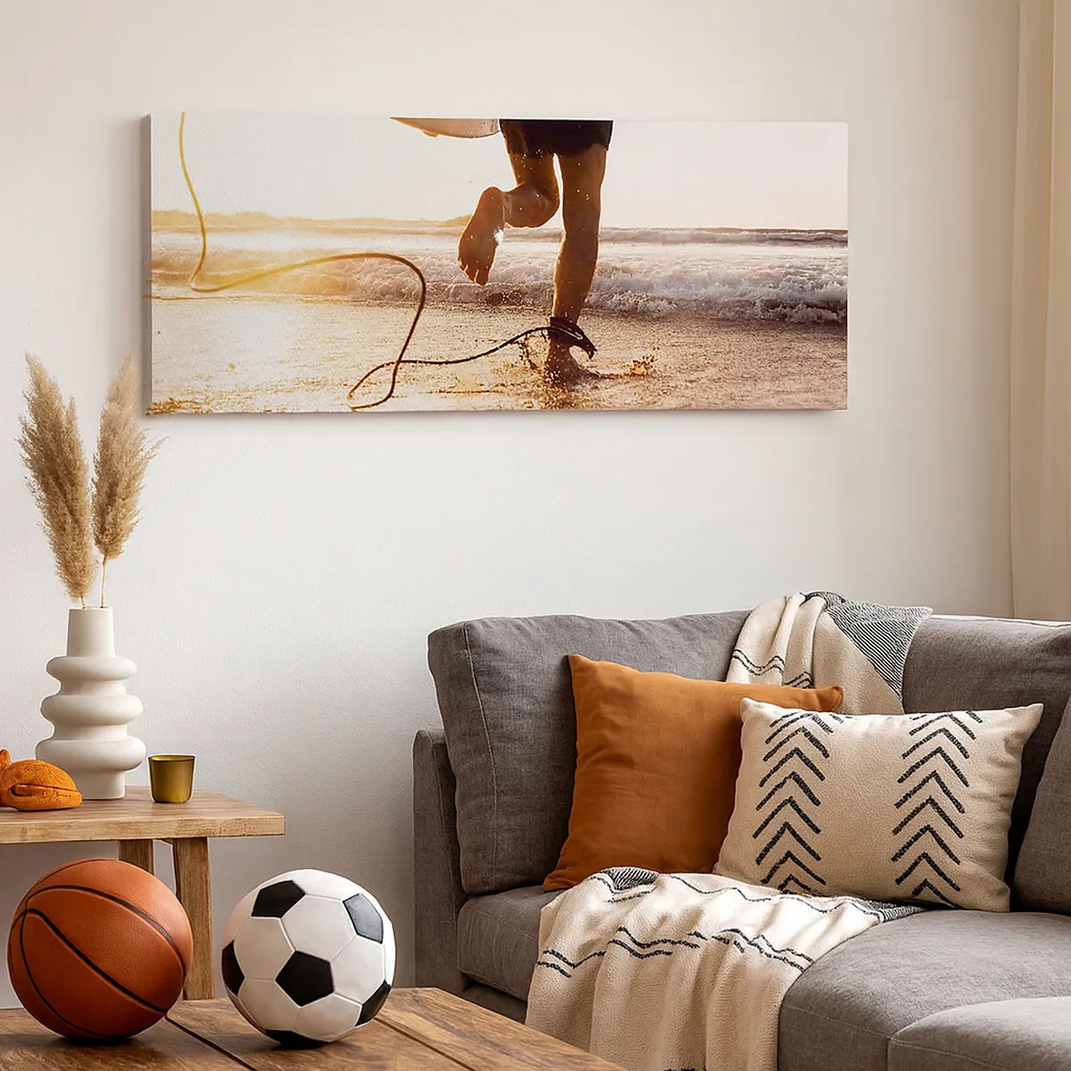 Bild auf Leinwand - Leinwandbild - Um die Welle zu treffen - 30x30 cm