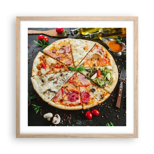 Poster in einem Rahmen aus heller Eiche - Eine Reihe von Geschmacksrichtungen - 50x50 cm