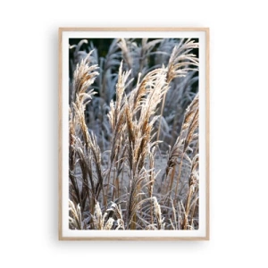 Poster in einem Rahmen aus heller Eiche - Gekleidet mit Frost - 70x100 cm