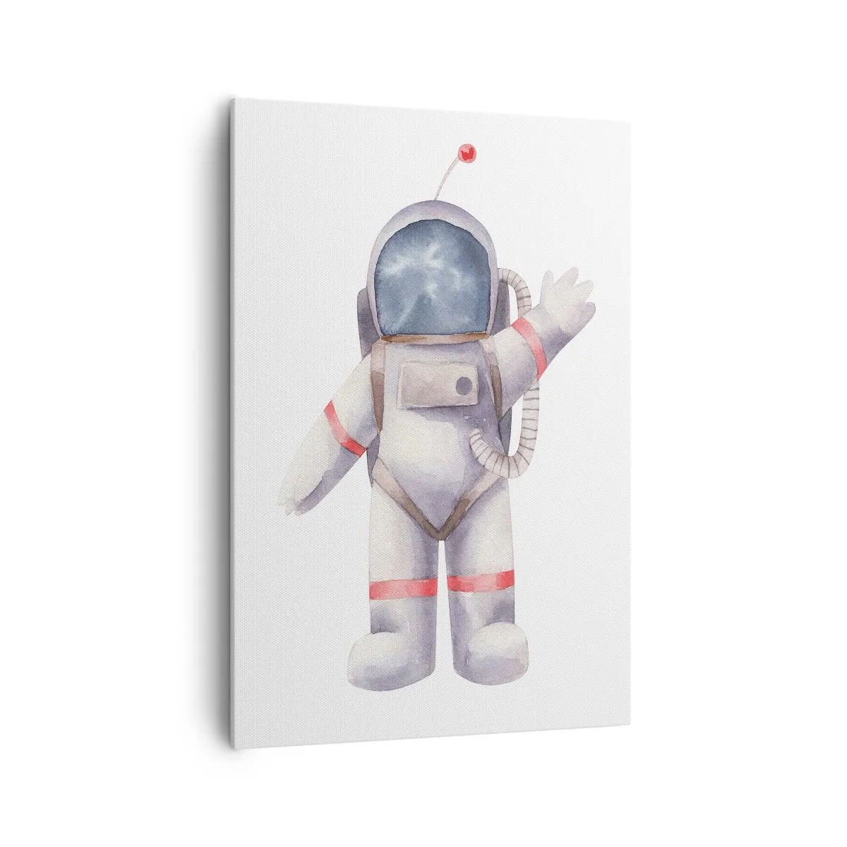 Bild auf Leinwand - Leinwandbild - Astronaut im Aquarellstil auf weißem Hintergrund - 70x100cm - Bis dann! - Moderne Wanddekoration für Wohnzimmer und Schlafzimmer ARTTOR
