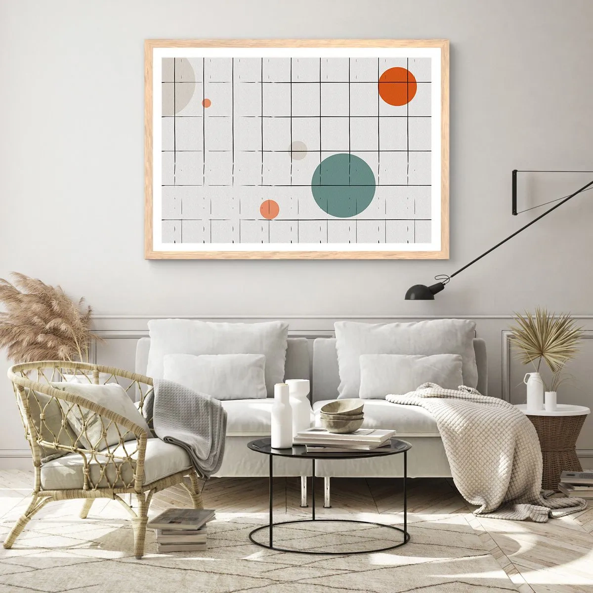 Poster in einem Rahmen aus heller Eiche - Gefangen. Wir oder sie? - 91x61 cm