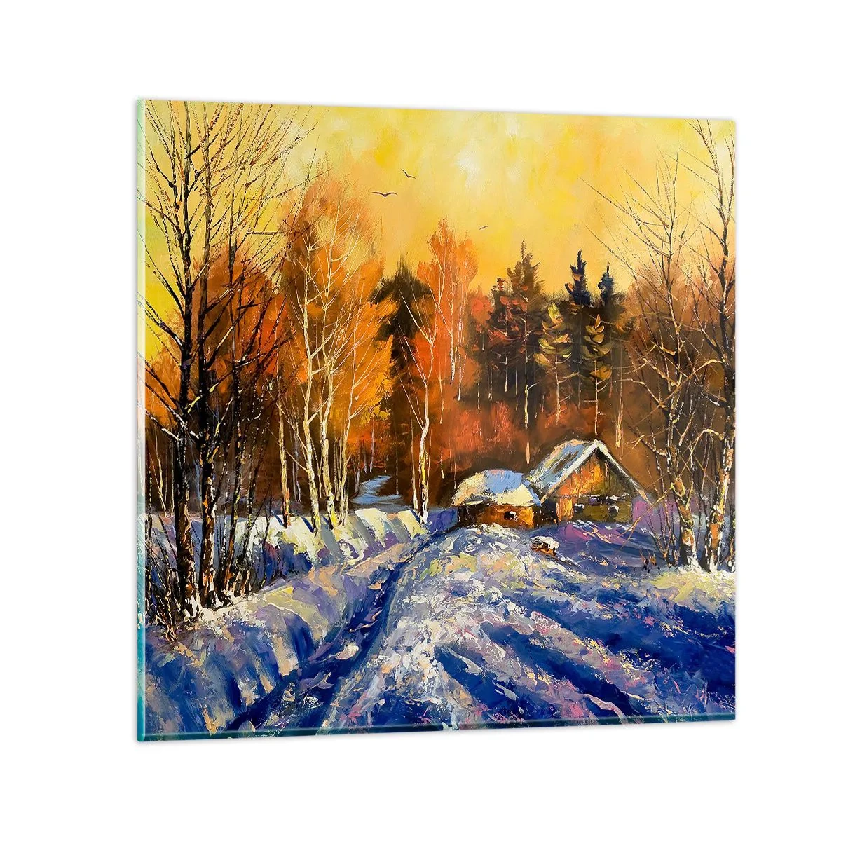 Glasbild - Bild auf glas - Wintereindruck in der Sonne - 50x50 cm