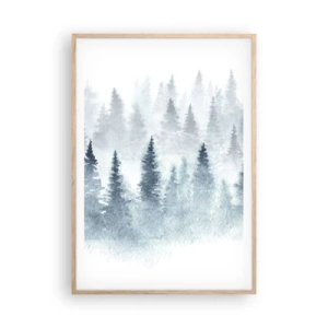 Poster in einem Rahmen aus heller Eiche - In Nebel gehüllt - 70x100 cm
