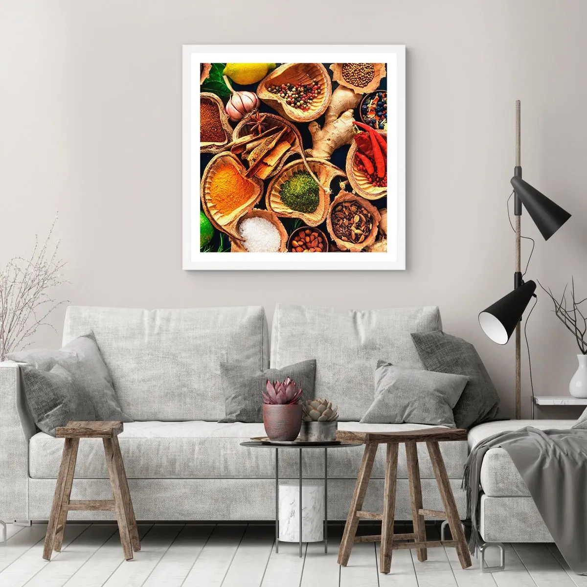 Poster in einem weißen Rahmen - Nimm was du willst - 50x50 cm