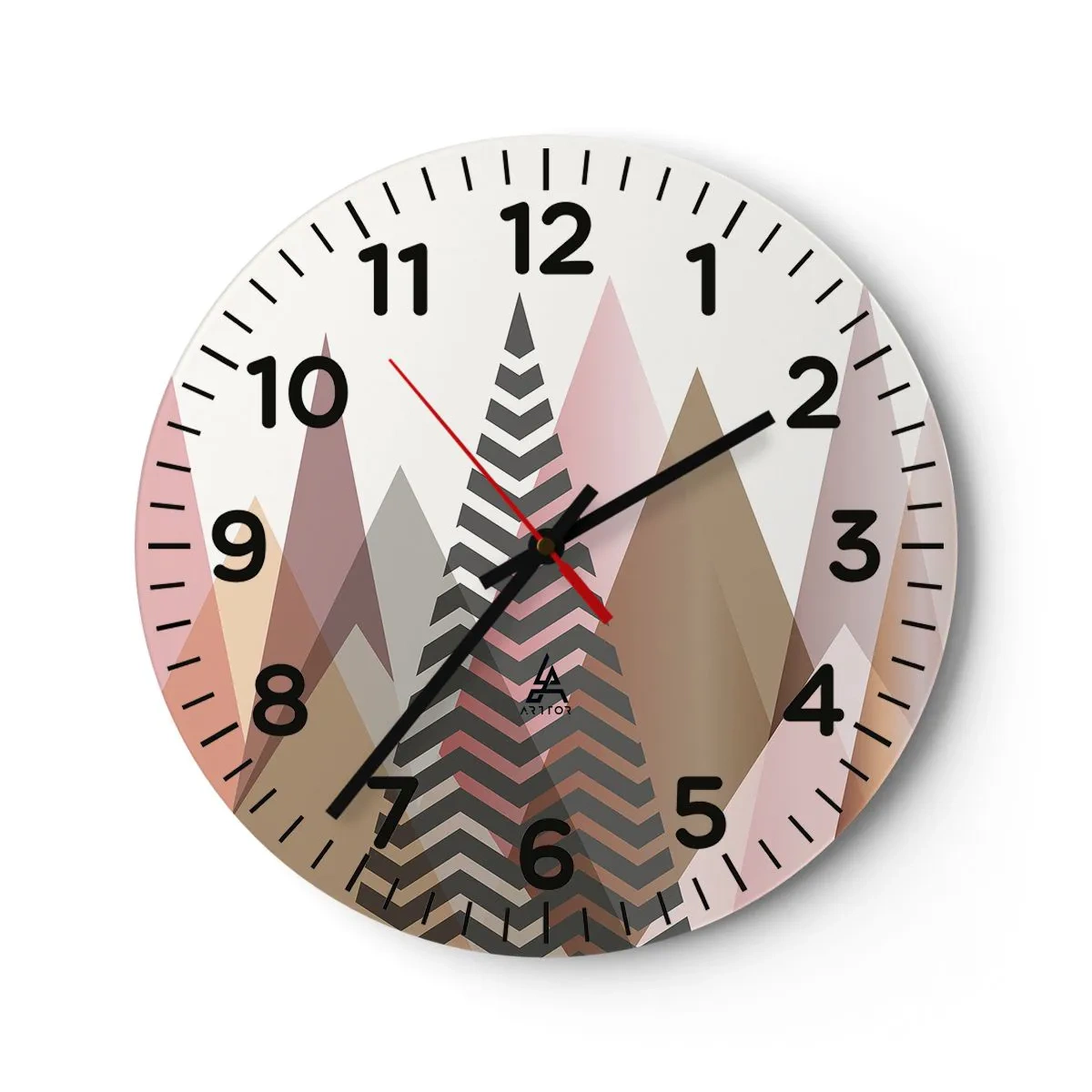 Wanduhr - Glasuhr - Pyramidale Aussicht - 40x40 cm