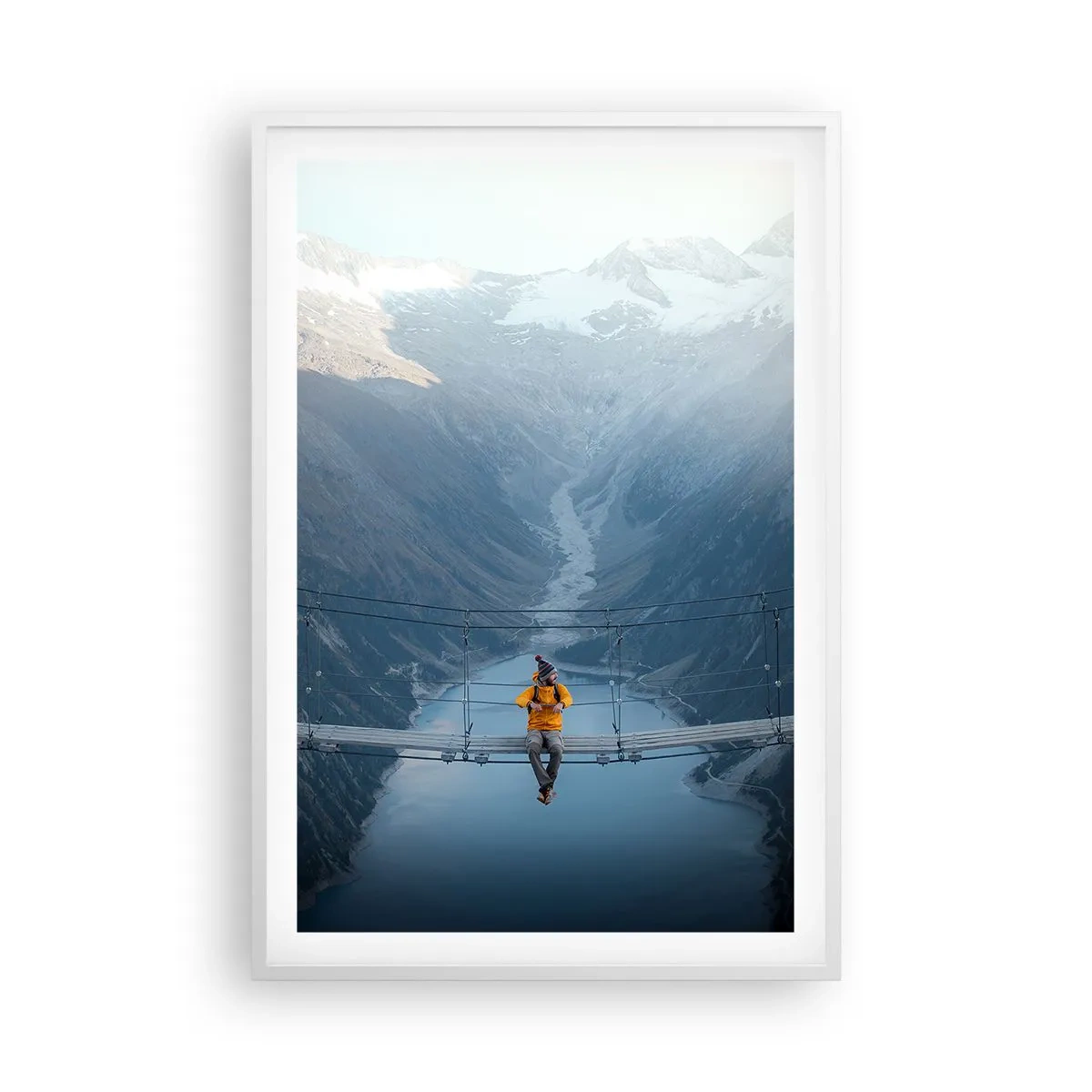 Poster in einem weißen Rahmen - Entzückt in der Schwebe - 61x91 cm