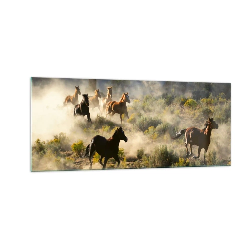 Glasbild - Bild auf glas - Rivalität – Freiheit oder männliche Stärke? - 100x40 cm