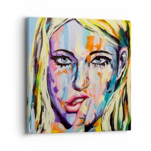 Bild auf Leinwand - Leinwandbild - Schau ihr direkt in die Augen - 40x40 cm