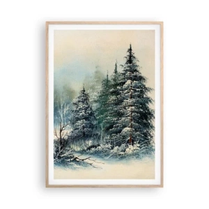 Poster in einem Rahmen aus heller Eiche - Bereit für Weihnachten - 70x100 cm