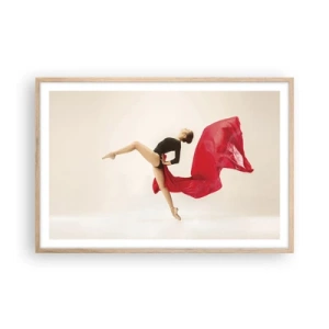 Poster in einem Rahmen aus heller Eiche - Rot und Schwarz - 91x61 cm