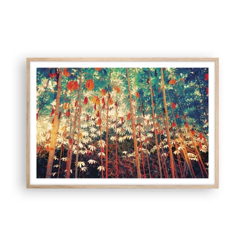 Poster in einem Rahmen aus heller Eiche - Das geheime Leben der Blätter - 91x61 cm