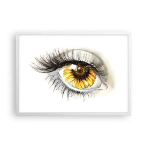 Poster in einem weißen Rahmen - Ein Look so heiß wie der Sommer - 70x50 cm