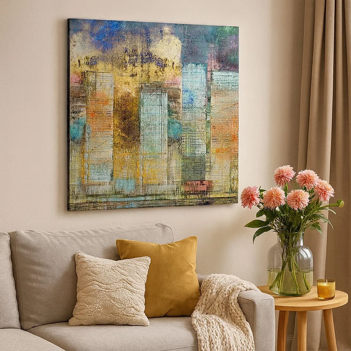 Bild auf Leinwand - Leinwandbild - Sonnige Metropole - 30x30 cm