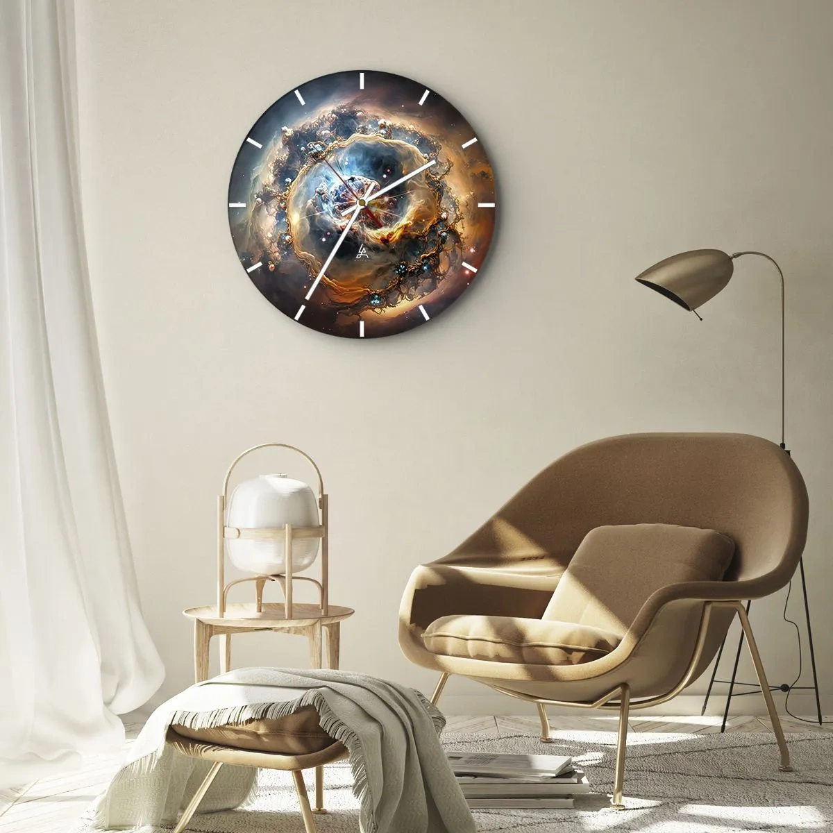 Wanduhr - Glasuhr - Ein kosmischer Wirbel in intensiven Farben - 30x30cm - Anfang - Moderne Wanddekoration für Wohnzimmer, Küche und Schlafzimmer ARTTOR
