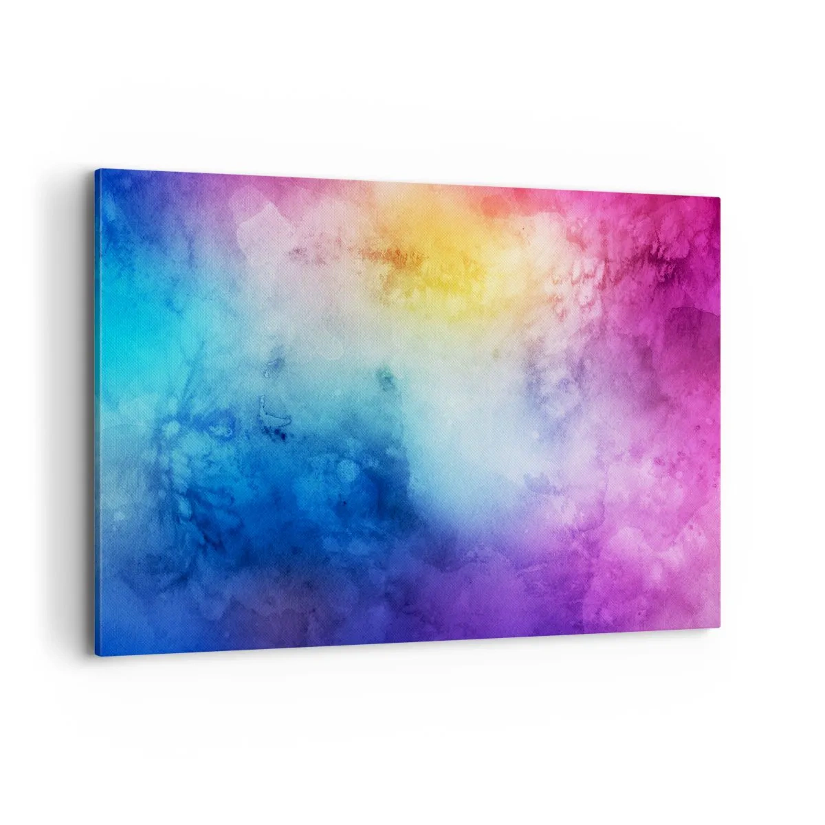 Bild auf Leinwand - Leinwandbild - Eine abstrakte Komposition in Pastelltönen von Rosa und Blau. - 100x70cm - Fast auf Wolke sieben - Moderne Wanddekoration für Wohnzimmer und Schlafzimmer ARTTOR
