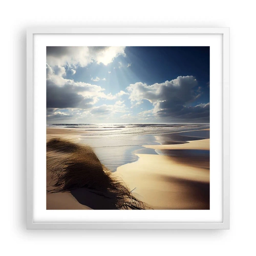 Poster in einem weißen Rahmen - Strand, wilder Strand - 50x50 cm