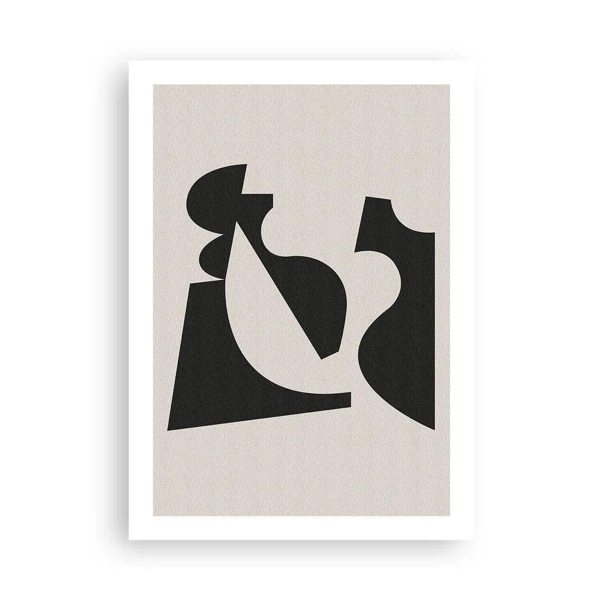 Poster - Abstrakte geometrische Komposition in Schwarz und Beige - 50x70cm - Zum Selbstbauen - Moderne Wanddekoration für Wohnzimmer und Schlafzimmer ARTTOR