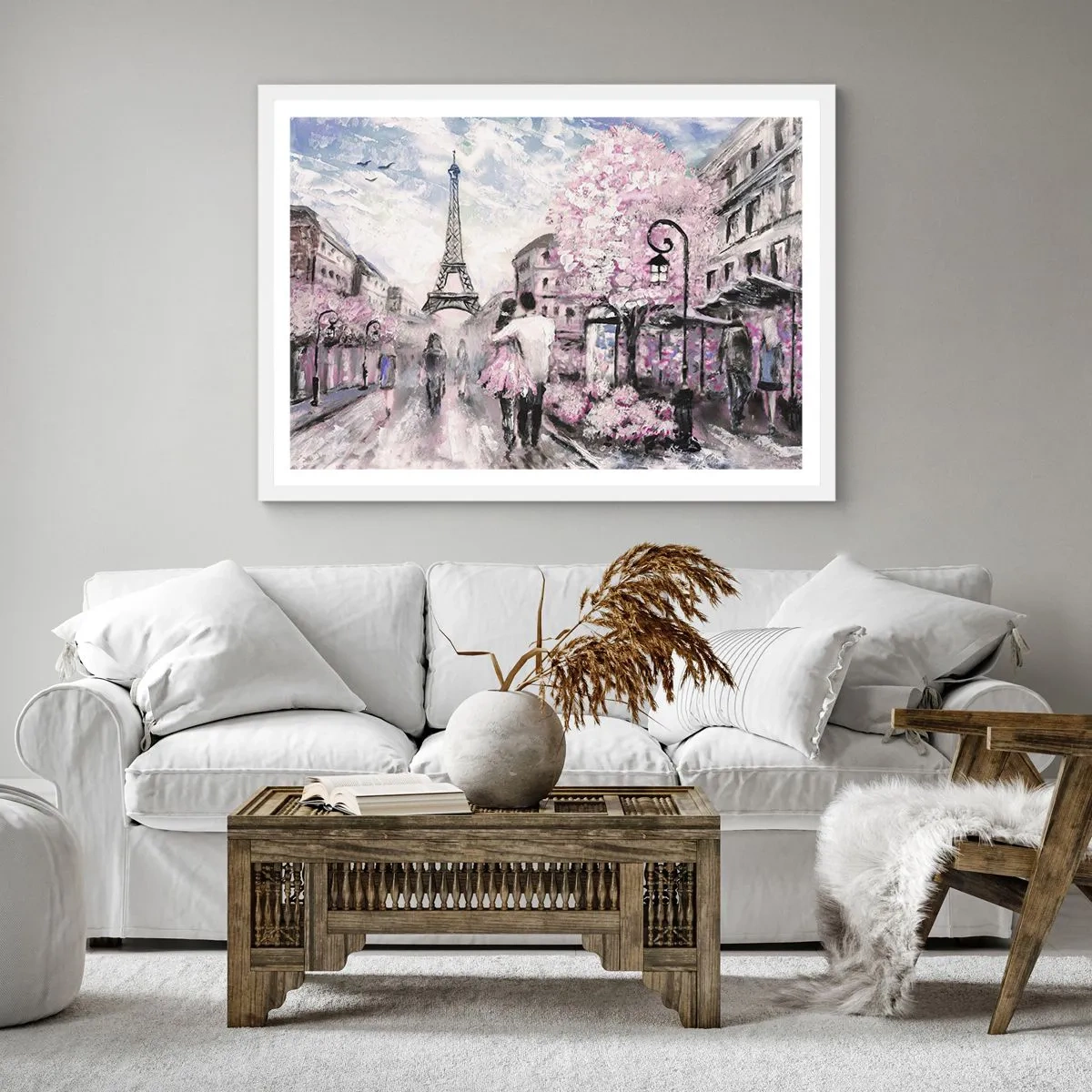 Poster in einem weißen Rahmen - Wie man sich verlieben kann, ist nur in ... - 60x60 cm