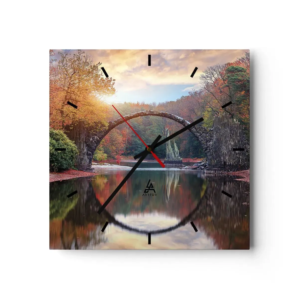 Wanduhr - Glasuhr - Auf der anderen Seite des Spiegels - 40x40 cm