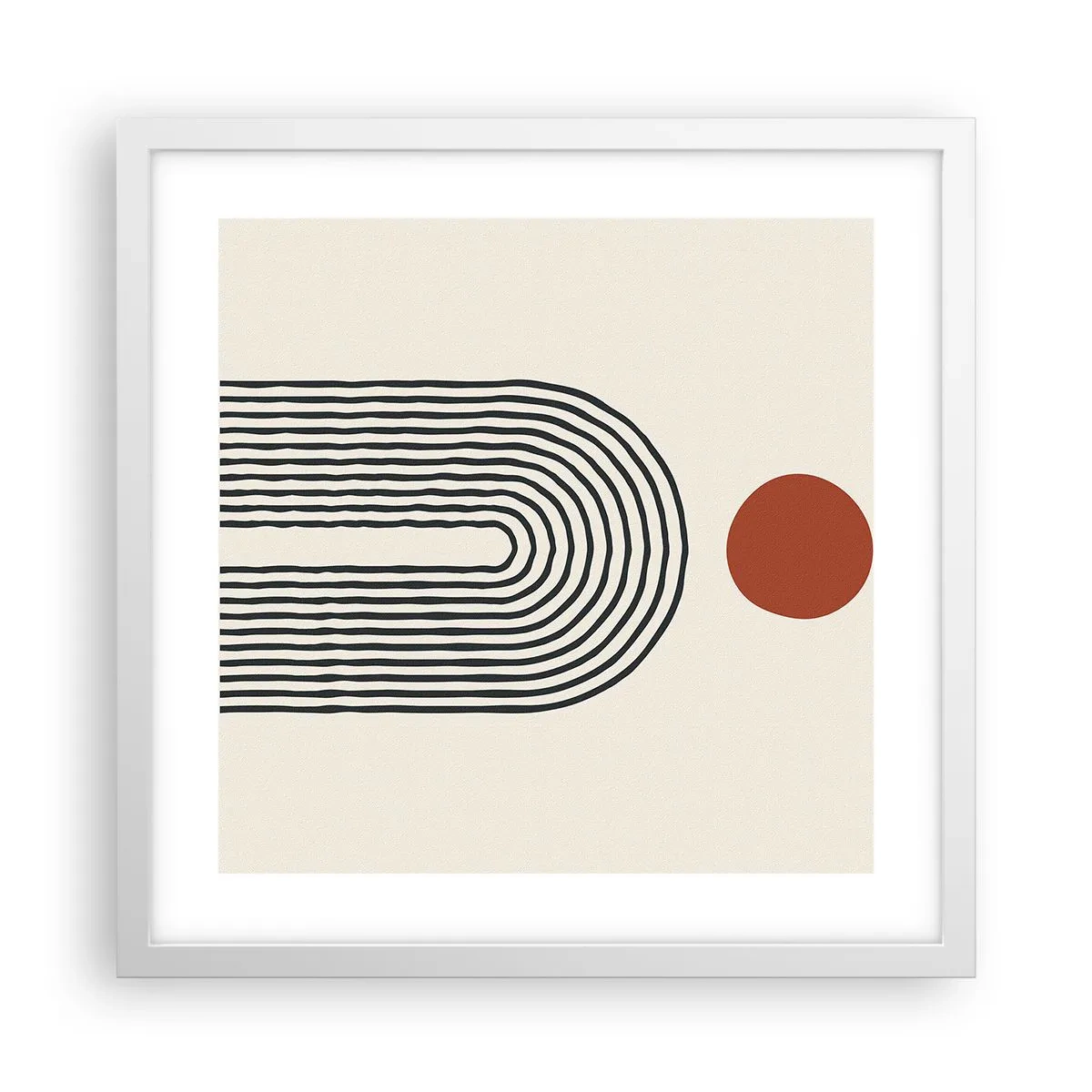 Poster in einem weißen Rahmen - Magnetismus von Formen und Farben - 40x40 cm