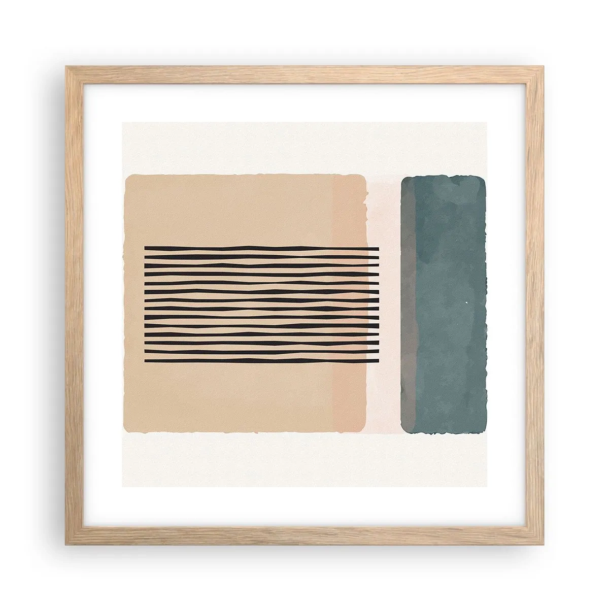 Poster in einem Rahmen aus heller Eiche - Alles ist in Ordnung - 40x40 cm